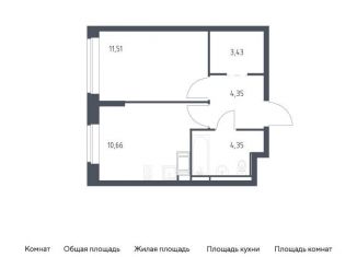 Продам однокомнатную квартиру, 34.3 м2, Санкт-Петербург