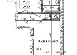 Продаю квартиру студию, 23.8 м2, Новосибирск, улица Дуси Ковальчук, 242