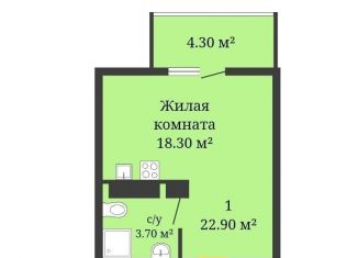 Продаю квартиру студию, 21.4 м2, Ростовская область, 2-й Атмосферный переулок, 4