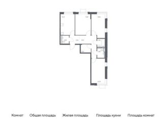 Продажа 3-комнатной квартиры, 78.2 м2, Московская область, жилой комплекс Прибрежный Парк, 10.2
