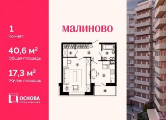 Продается 1-комнатная квартира, 40.6 м2, Звенигород