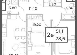 Продам 3-комнатную квартиру, 78.6 м2, Москва, проспект Генерала Дорохова, вл1к1, район Раменки