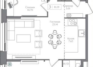 Продаю 3-ком. квартиру, 81.4 м2, Москва, метро Электрозаводская