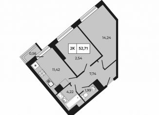 Продажа 2-комнатной квартиры, 52.7 м2, Ростовская область, проспект Шолохова, 211/3