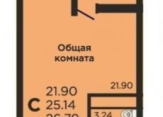 Продается квартира студия, 26.8 м2, Краснодар, Заполярная улица, 39к1, Заполярная улица