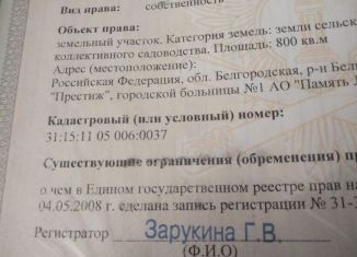 Продажа земельного участка, 8 сот., село Таврово, СНТ Престиж, 403