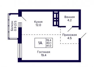 1-ком. квартира на продажу, 41 м2, Новосибирская область, улица Фрунзе, с1