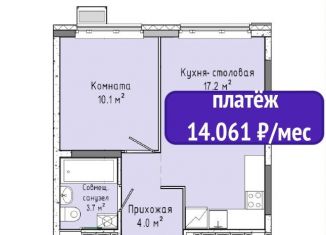 1-комнатная квартира на продажу, 35 м2, Ижевск, улица Васнецова, 2к2, ЖК Скандинавия