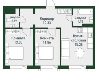 Продам 3-ком. квартиру, 59.4 м2, Челябинская область