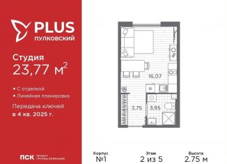 Продажа квартиры студии, 23.8 м2, Санкт-Петербург