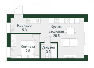 Продается 2-ком. квартира, 42.9 м2, Челябинская область, Спортивная улица, 20