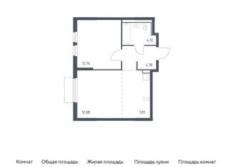 Продаю 1-комнатную квартиру, 42.3 м2, Московская область, микрорайон Пригород Лесное, к18