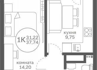 Однокомнатная квартира на продажу, 31.2 м2, деревня Патрушева, улица Петра Ершова, 10