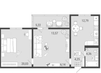 Продам 2-комнатную квартиру, 63.2 м2, Тольятти