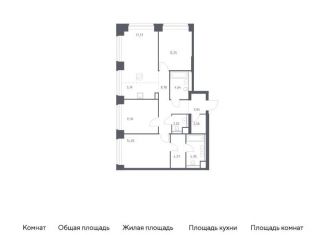 Продается 3-комнатная квартира, 91.1 м2, Москва, ЗАО, жилой комплекс Нова, к1