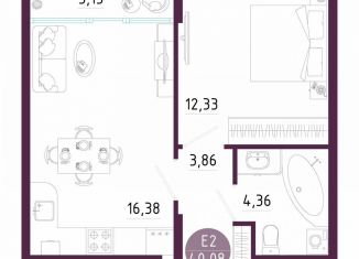 Продажа однокомнатной квартиры, 40.1 м2, Тула, Пряничная улица, 7