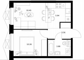 Продаю 1-комнатную квартиру, 34.1 м2, Москва, район Западное Дегунино, жилой комплекс Бусиновский Парк, 1.3
