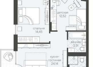 Продажа 2-ком. квартиры, 65.5 м2, Тюмень, ЖК Скандиа Квартал у Озера