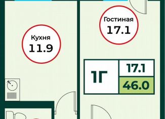 Продаю 1-ком. квартиру, 46 м2, посёлок Солонцы, жилой комплекс Эко, 3