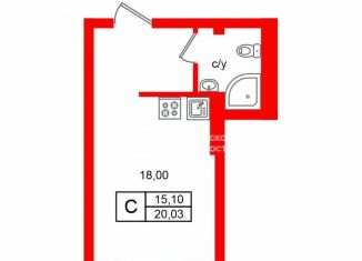 Продается квартира студия, 20 м2, Всеволожск, Степной проспект, 16к2