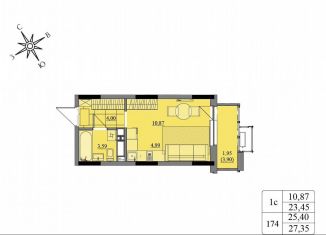 Продается квартира студия, 25.4 м2, Удмуртия
