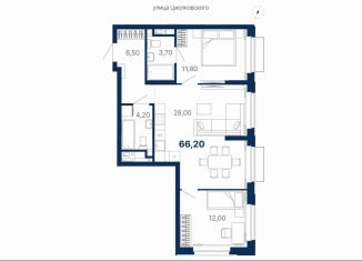 Продажа 2-комнатной квартиры, 66.2 м2, деревня Жилые Дома Кирпичного Завода