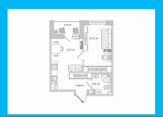 Продается 1-комнатная квартира, 37.7 м2, Санкт-Петербург, муниципальный округ Коломяги, Плесецкая улица, 24
