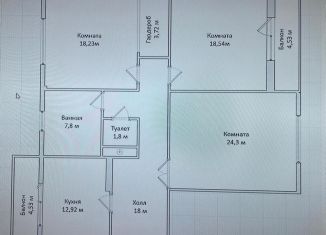 Сдаю в аренду трехкомнатную квартиру, 109 м2, Челябинск, улица Братьев Кашириных