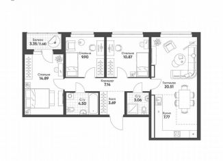 Продам 3-комнатную квартиру, 84 м2, Екатеринбург, Чкаловский район