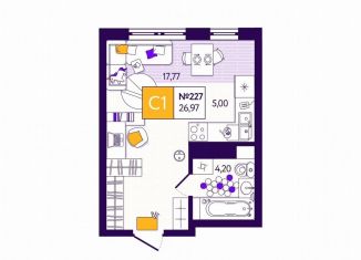 Продам квартиру студию, 27 м2, Тула, улица Купцов Гречихиных, 4