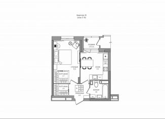 1-комнатная квартира на продажу, 38.3 м2, деревня Кондратово, Водопроводная улица, 5