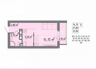 Продам 1-ком. квартиру, 31 м2, Липецк, Агрономическая улица, 16