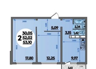 Продажа 2-ком. квартиры, 53.1 м2, Ростов-на-Дону, улица Теряева, 13