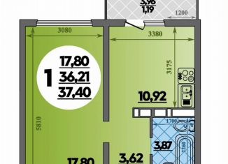 Продается однокомнатная квартира, 37.4 м2, Ростов-на-Дону, улица Теряева, 13, ЖК Платовский