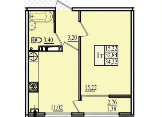 1-комнатная квартира на продажу, 34.2 м2, Севастополь