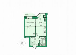 Продаю однокомнатную квартиру, 35.1 м2, Ессентуки, ЖК Кленовая Роща, улица Кленовая Роща, 2