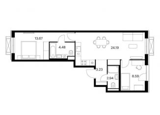Продается 2-комнатная квартира, 57.1 м2, Бурятия, улица Шмидта, 37А