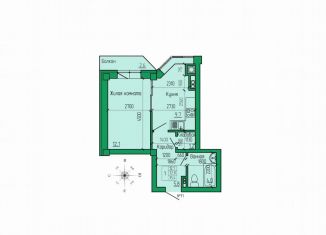1-комнатная квартира на продажу, 35.4 м2, Ессентуки, ЖК Кленовая Роща, улица Кленовая Роща, 2