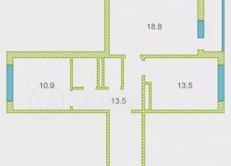 Двухкомнатная квартира на продажу, 61.3 м2, Тюмень, улица Николая Фёдорова, 17, ЖК Семейный 2