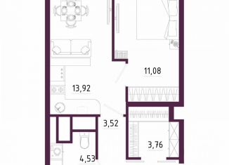 Продам 1-ком. квартиру, 40 м2, Тула, Пряничная улица, 7