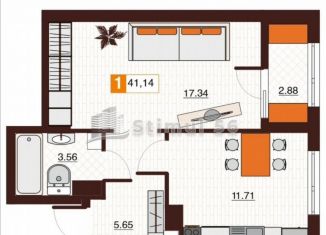 Продается однокомнатная квартира, 41.1 м2, Оренбург