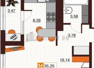 Продажа однокомнатной квартиры, 35.3 м2, Оренбург, Дзержинский район