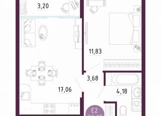 1-комнатная квартира на продажу, 40 м2, Тула, Пряничная улица, 7