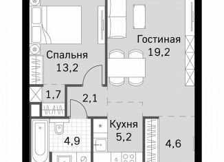 1-комнатная квартира на продажу, 50.9 м2, Москва, Хорошевский район
