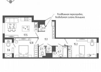 2-комнатная квартира на продажу, 66.8 м2, Санкт-Петербург, Измайловский бульвар, 9, муниципальный округ Измайловское