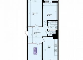 3-ком. квартира на продажу, 90 м2, Краснодар, Константиновская улица, 5, микрорайон Плодородный-2