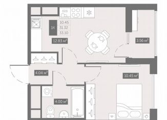 Продается 1-комнатная квартира, 33.1 м2, посёлок Шушары