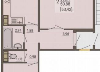 Продам 2-ком. квартиру, 54 м2, Челябинск, Краснопольский проспект, 30, Курчатовский район
