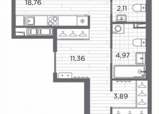 Продается 2-комнатная квартира, 76.3 м2, Санкт-Петербург, метро Горный институт