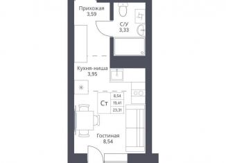 Квартира на продажу студия, 19.4 м2, Новосибирск, улица Дуси Ковальчук, 246, Заельцовский район